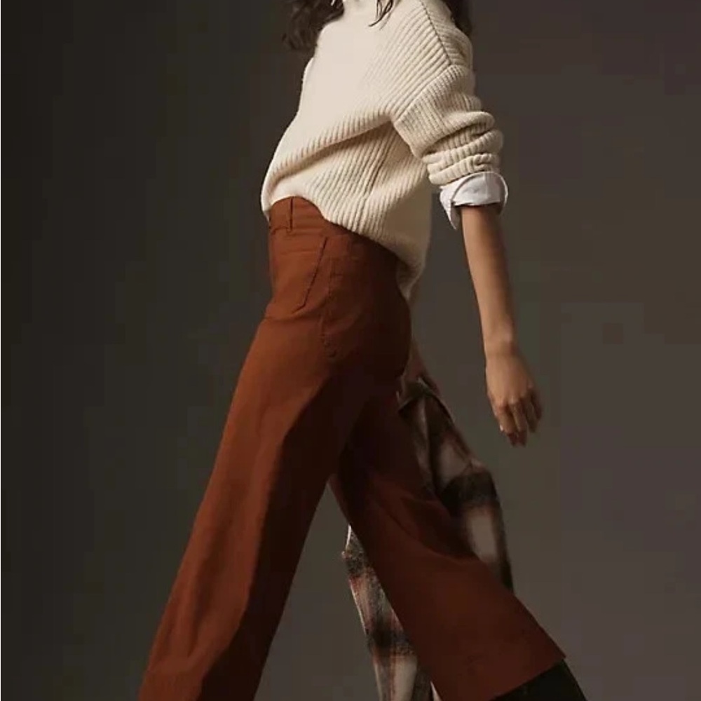 Anthropologie Maeve the Colette pant in Mango Brown